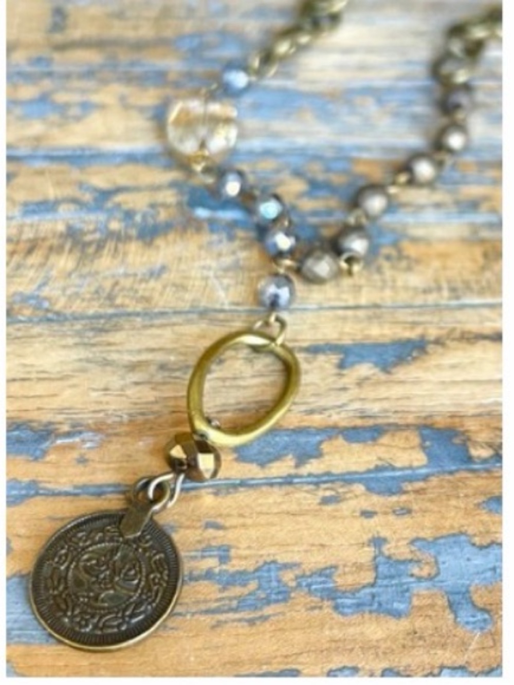 NWT Dylan Jewelry Molly 2.0 Necklace Natural Stone Crystal Pendant Boho Chic